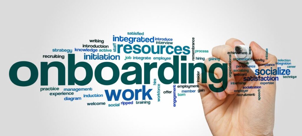 Onboarding with related words surrounding