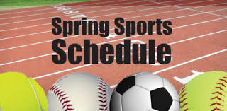 Spring Sports Schedule with Baseball and Soccer Ball
