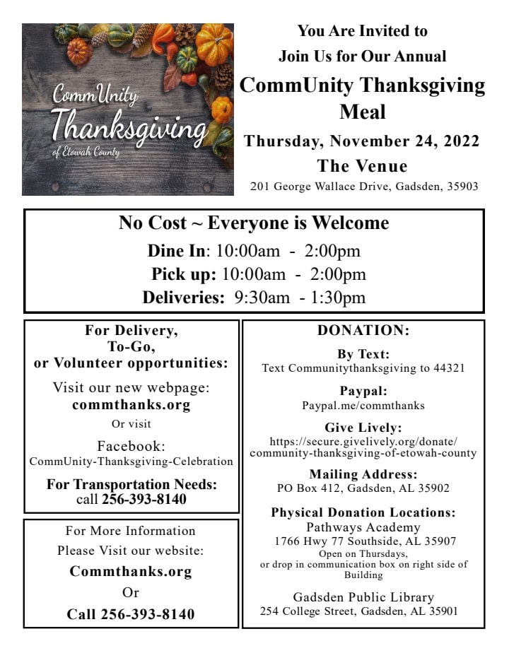CommUnity Thanksgiving Meal 2022