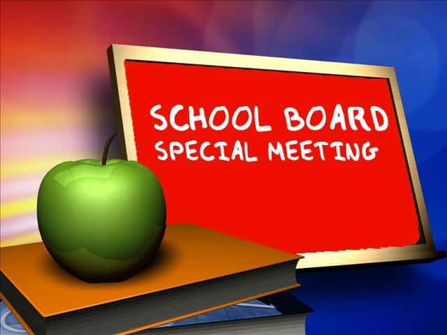 School Board Special Called Meeting