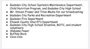 Special Olymics Thanks